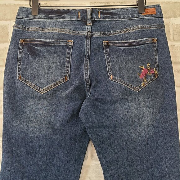 Sundance Magnolia Hand Painted Straight Leg Jeans 29 Boho Feminine - Picture 2 of 11